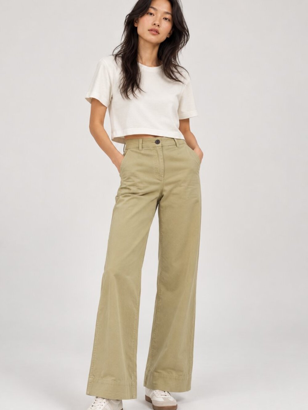 TOAST NWT Cotton Canvas Kick Flare Trousers Shale Stone US 4 / UK 8
